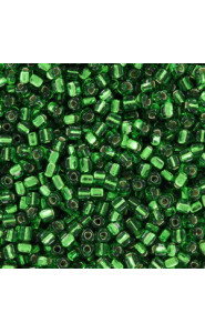 Miyuki triangle beads 10/0 Silver lined green TR10-1802SL